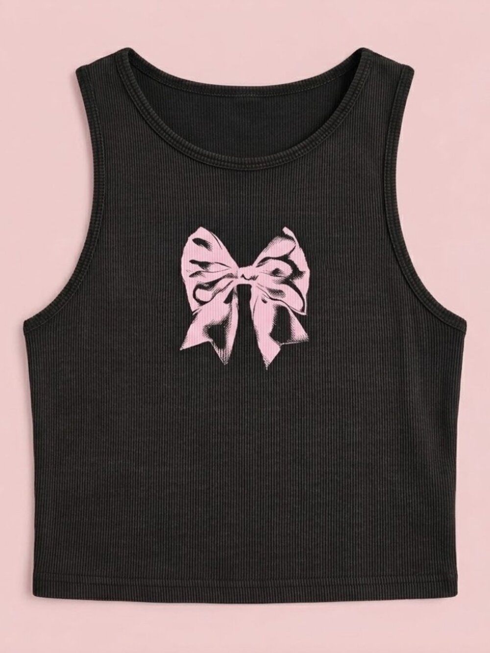 NWT Garage Black Tank Top with Pink Bow